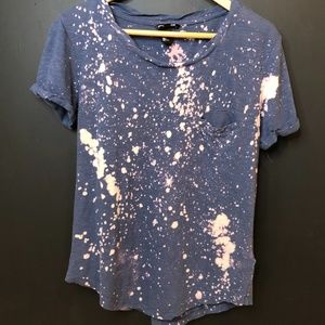 Bleach Dye Scoop Neck Tee